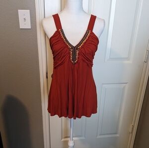 🌟Last Chance🌟Boston Proper Embellished Red Sleeveless Top